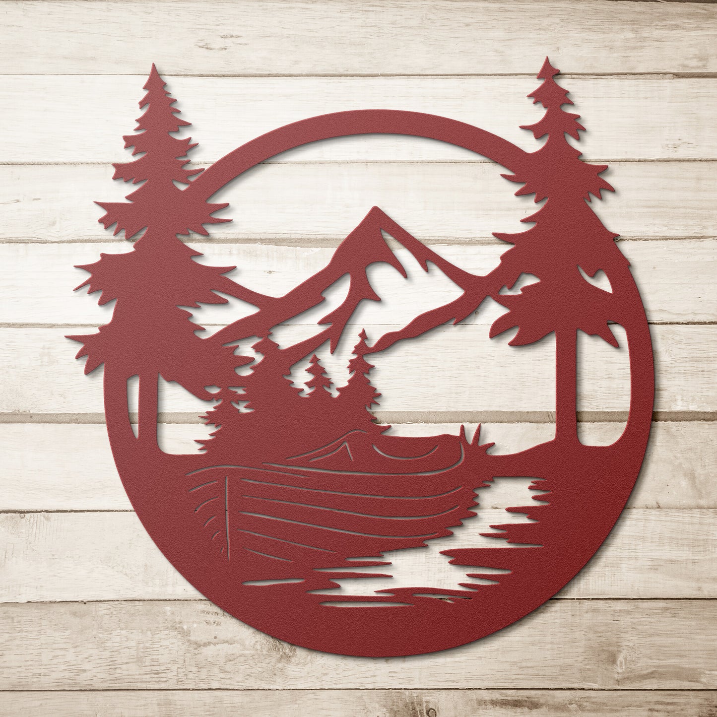 Boat Mountain Scape - Metal Wall Art