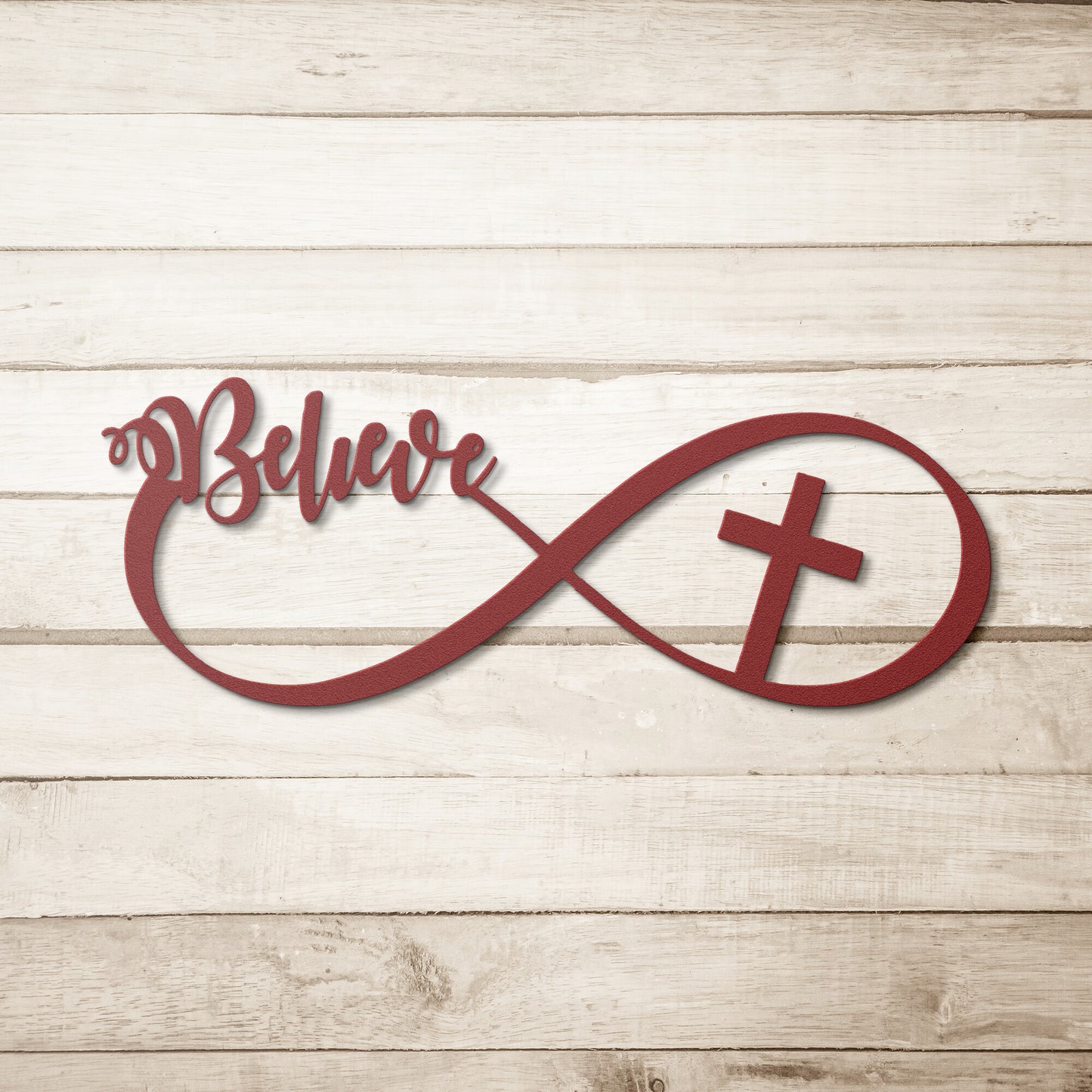 Believe Infinity W/ Cross - Metal Wall Art