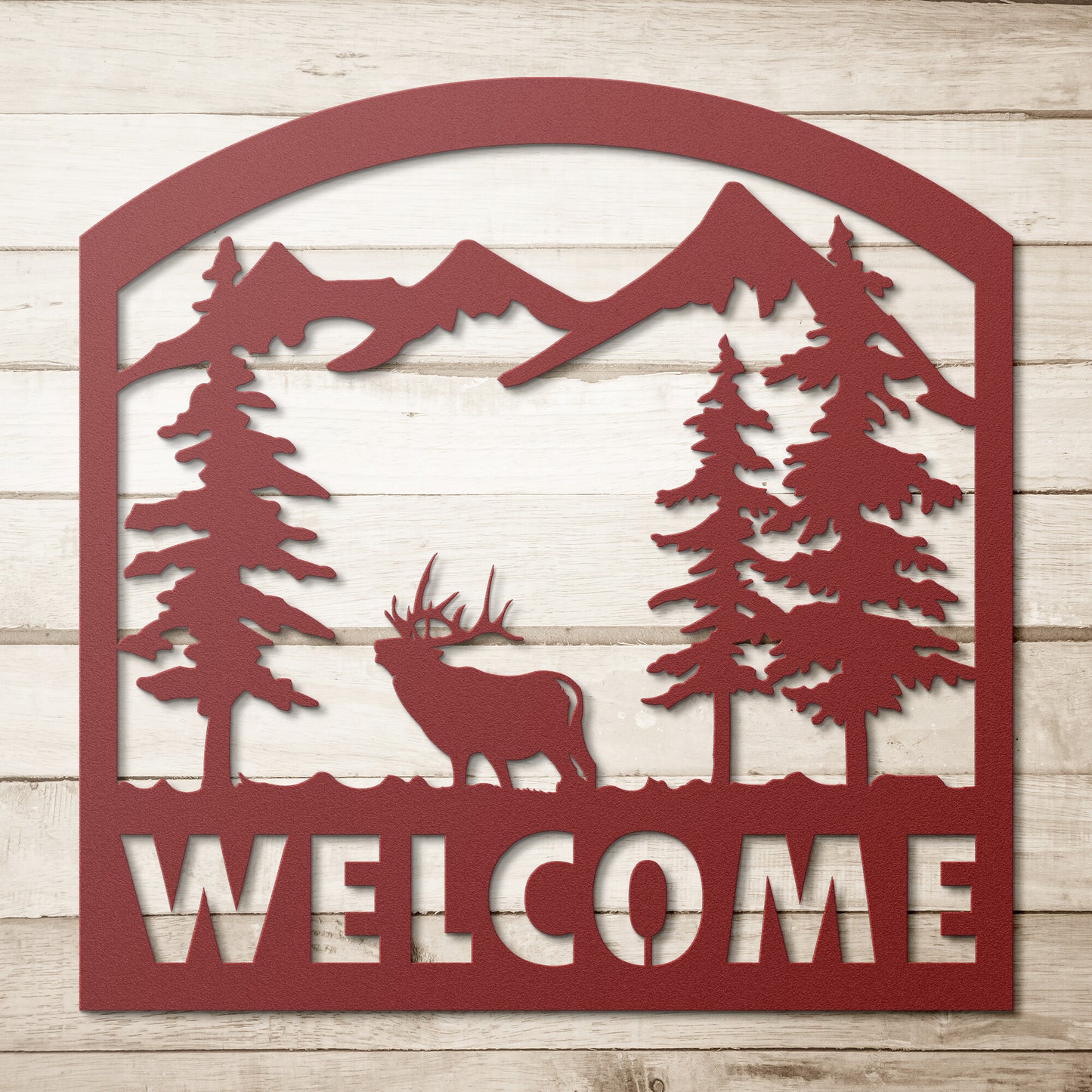 Elk Welcome Sign - Metal Wall Art