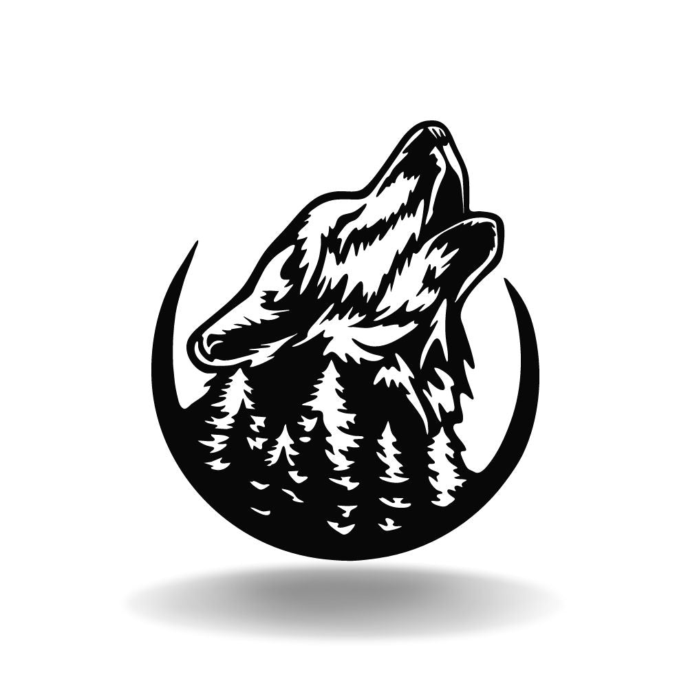 Howling Wolf - Metal Wall Art