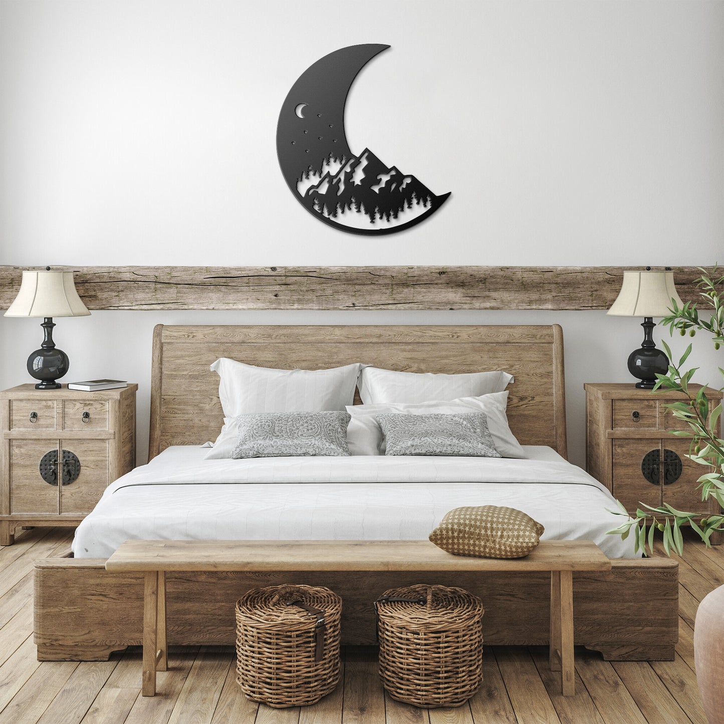 Moon Night Sky - Metal Wall Art