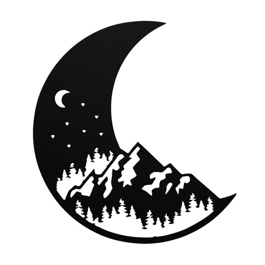 Moon Night Sky - Metal Wall Art