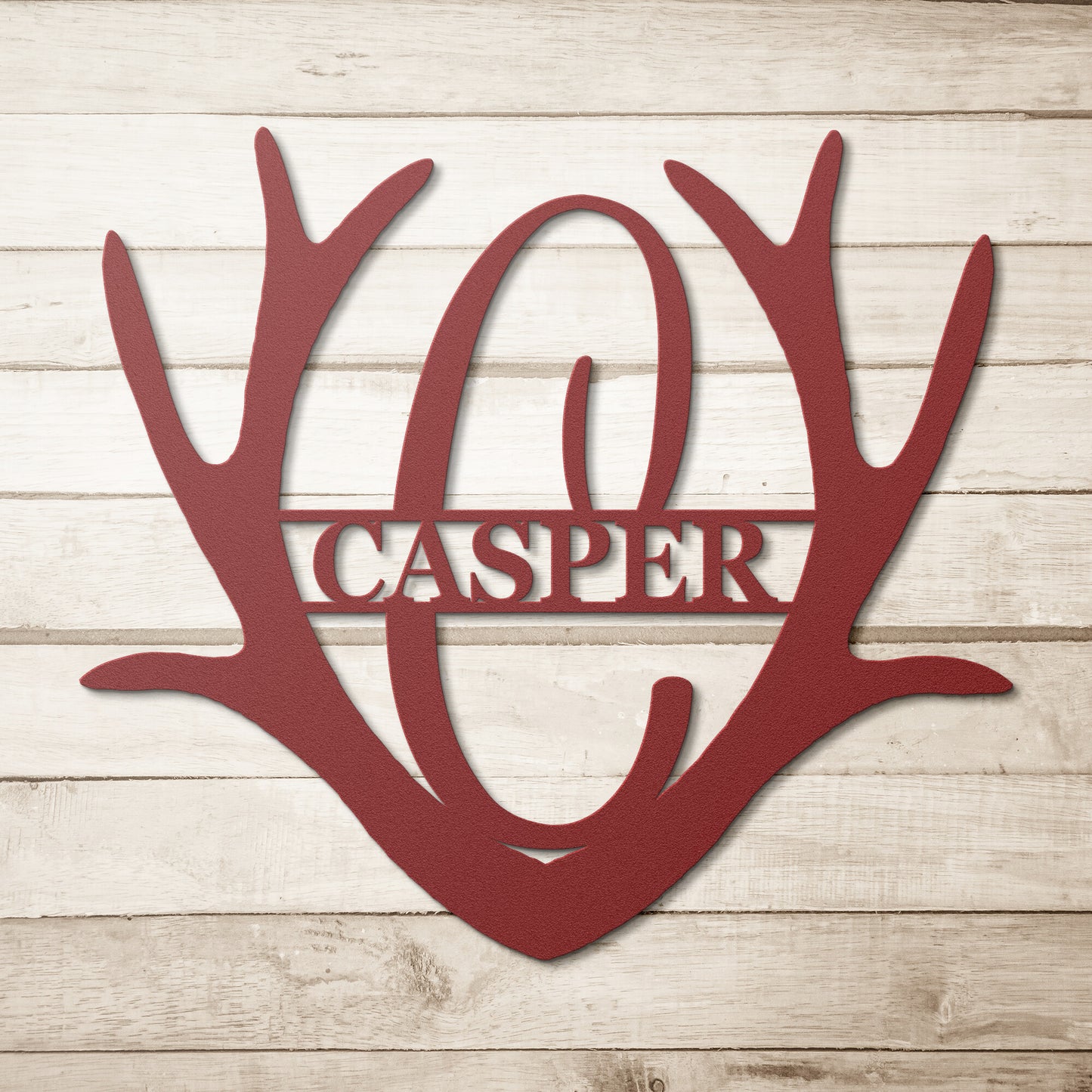 Personalized Antler Monogram - Metal Wall Art