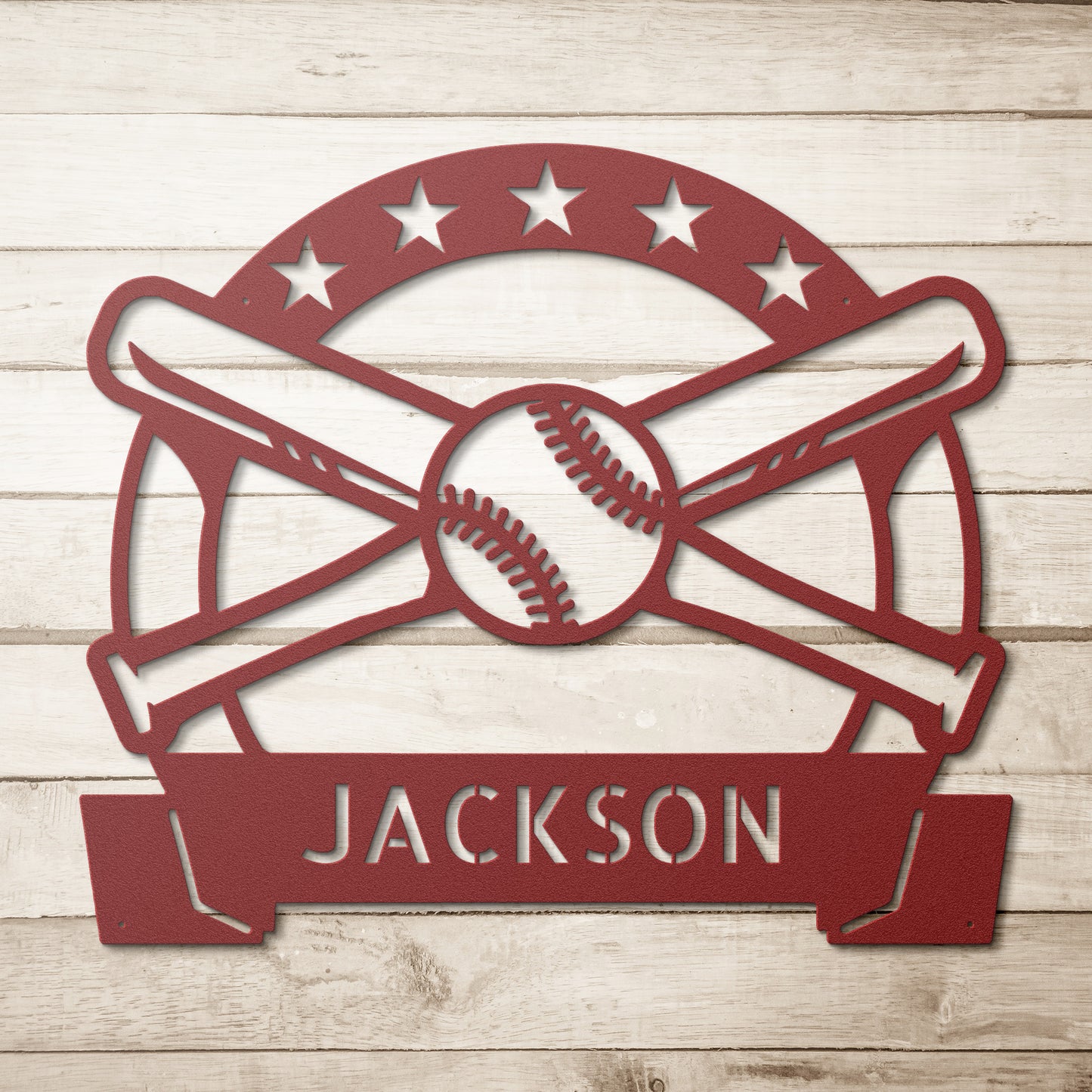 Personalized Baseball Monogram - Metal Wall Art