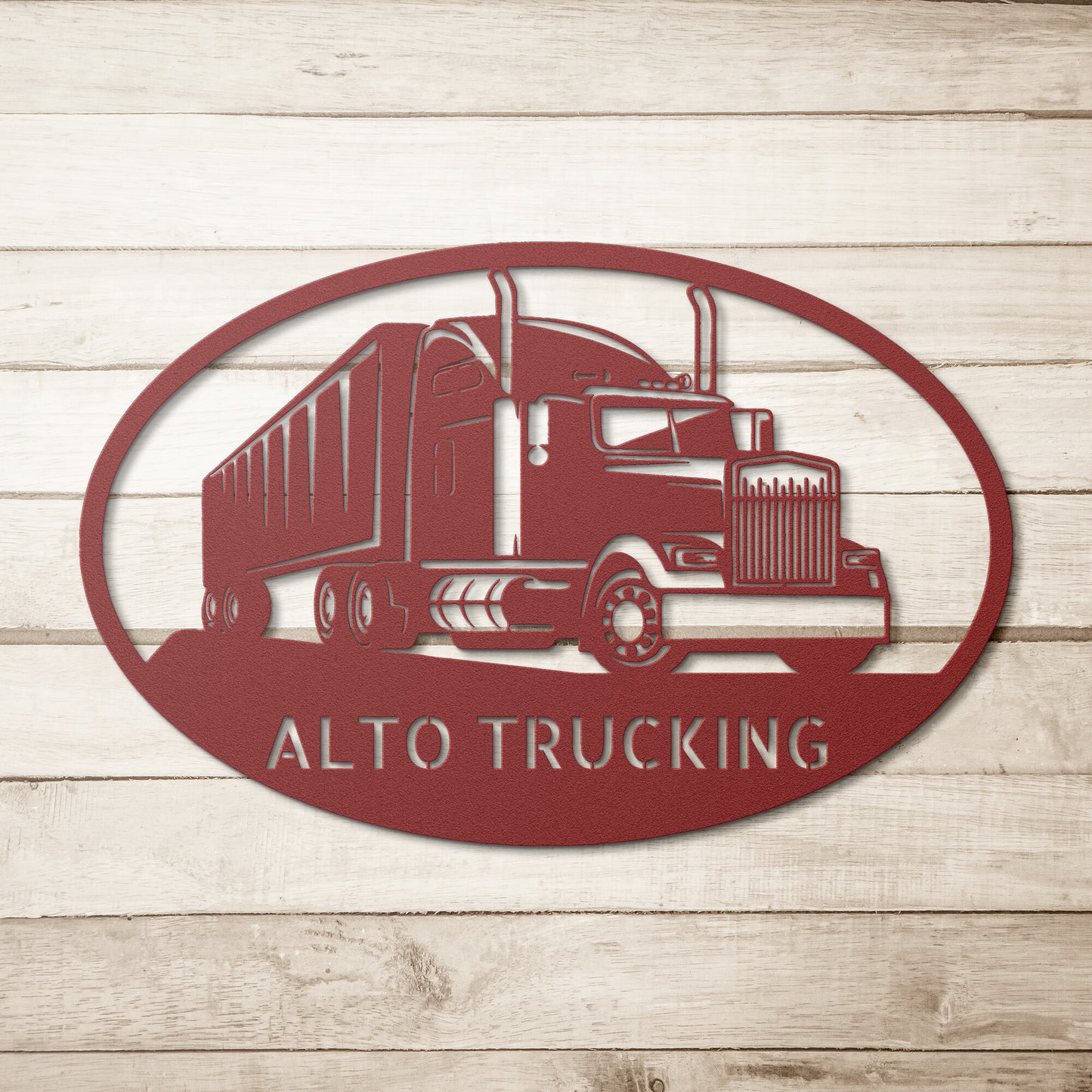 Personalized Big Rig Monogram - Metal Wall Art