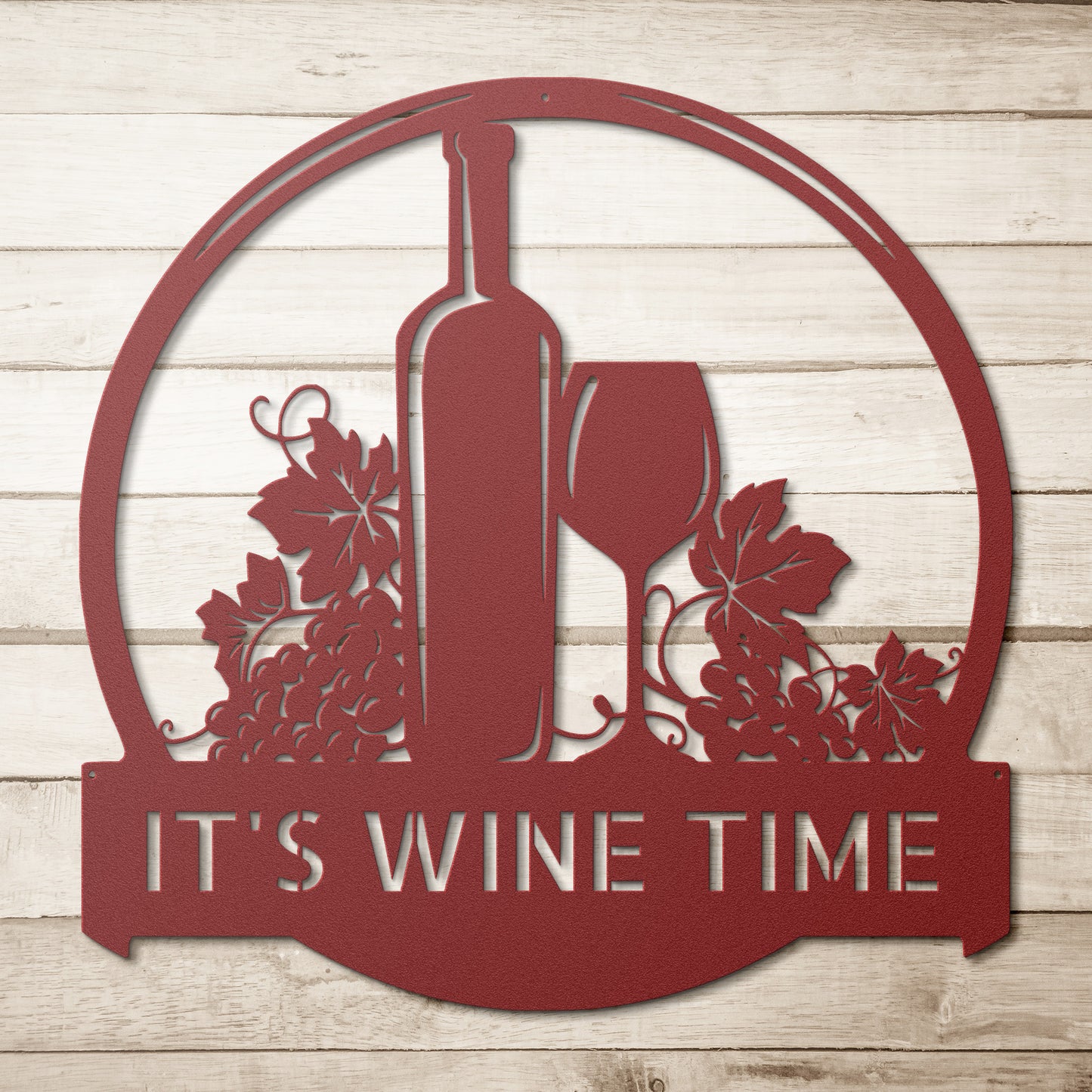 Personalized Wine Lover Circle Monogram - Metal Wall Art