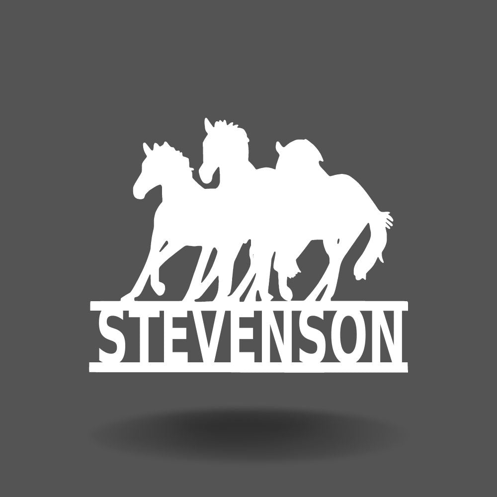 Running Horses - Personalized Metal Wall Art