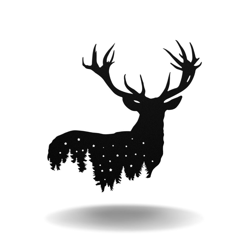 Buck Night Sky - Metal Wall Art