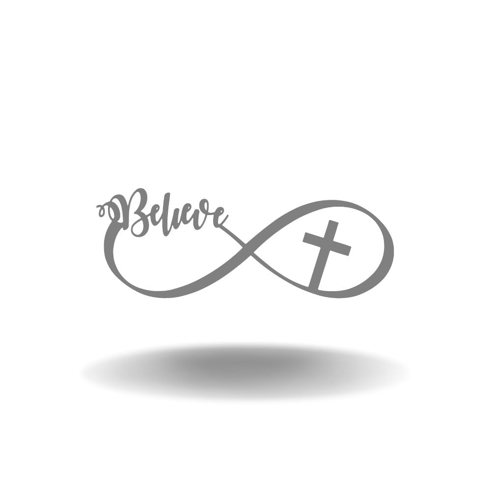 Believe Infinity W/ Cross - Metal Wall Art