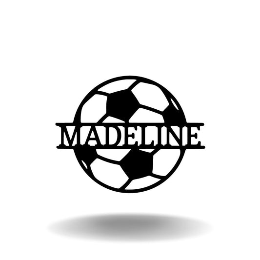 Personalized Soccer Monogram - Metal Wall Art