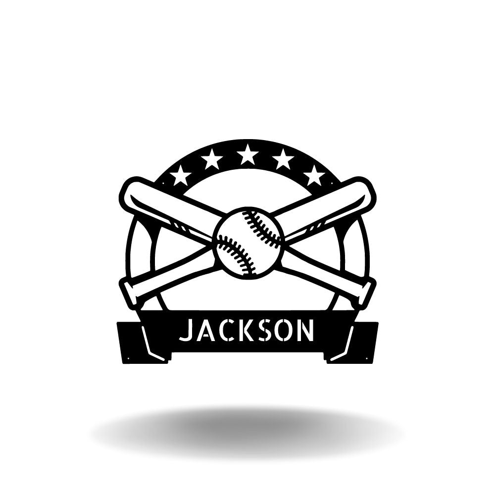 Personalized Baseball Monogram - Metal Wall Art