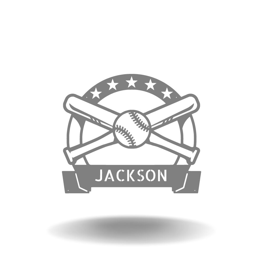 Personalized Baseball Monogram - Metal Wall Art