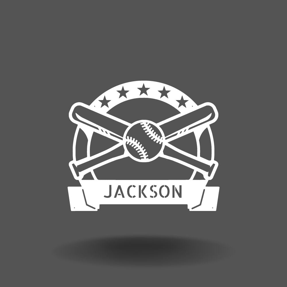 Personalized Baseball Monogram - Metal Wall Art