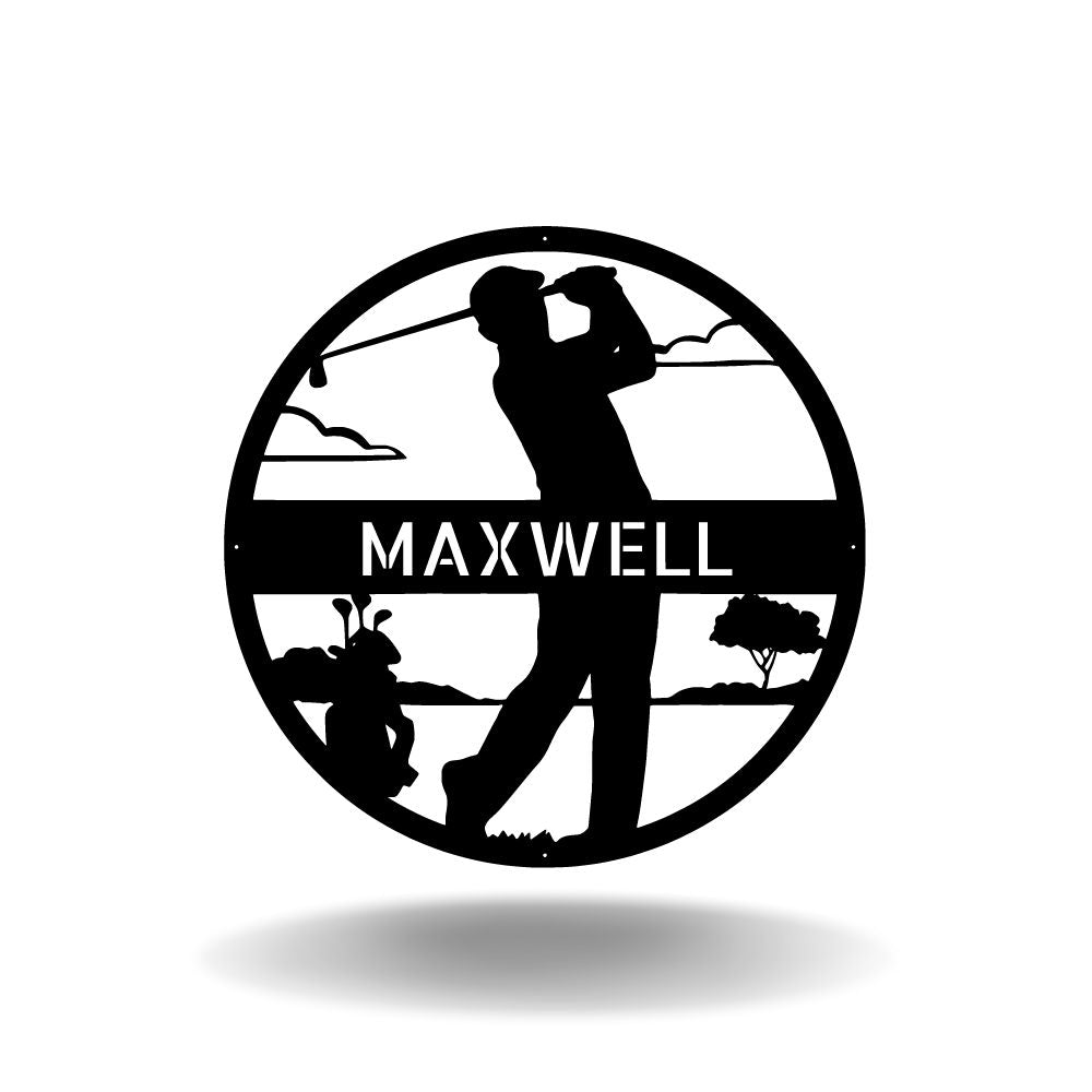 Personalized Golf Monogram Male - Metal Wall Art