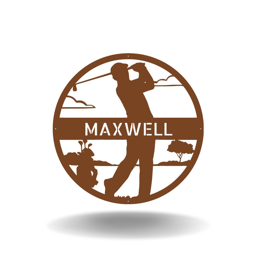 Personalized Golf Monogram Male - Metal Wall Art