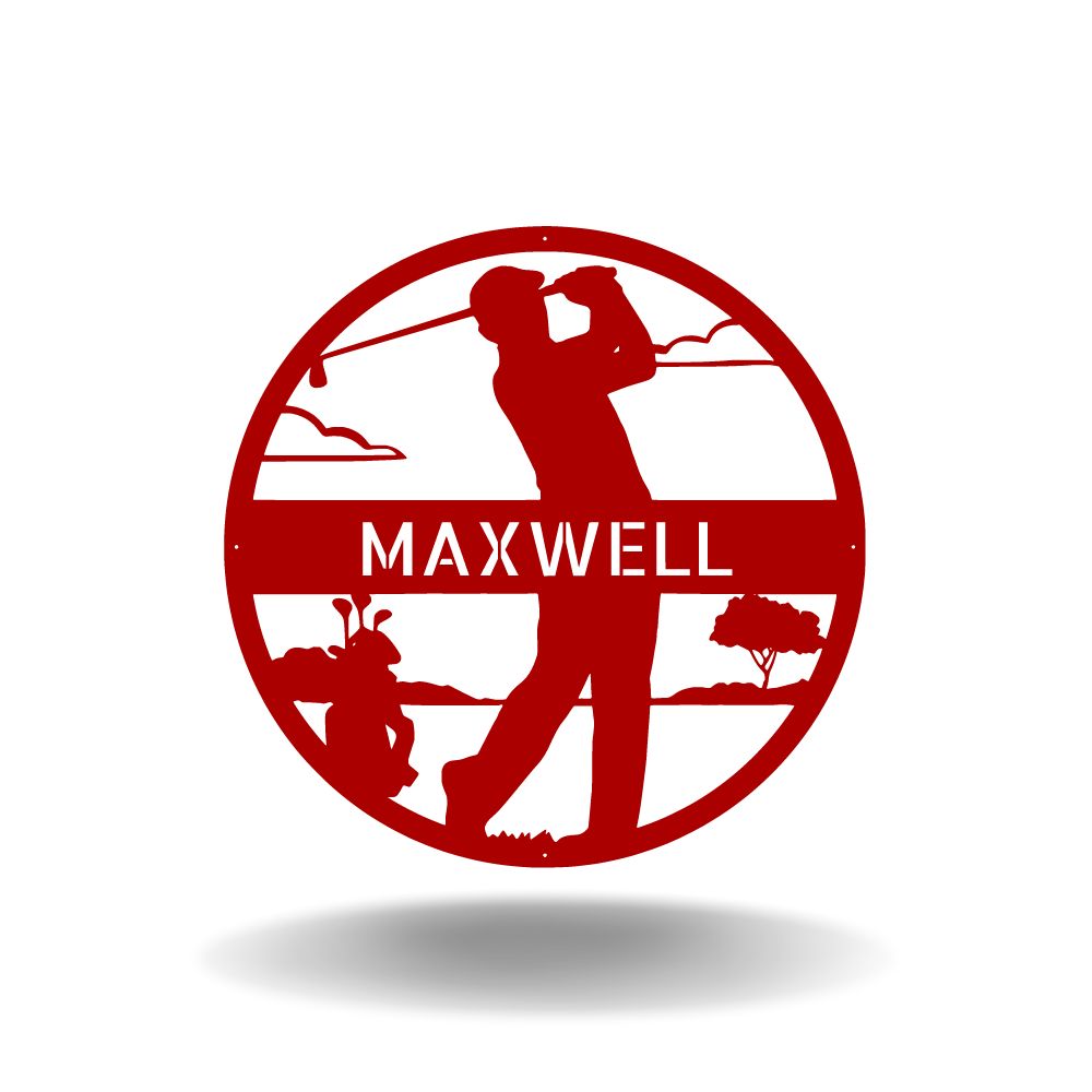 Personalized Golf Monogram Male - Metal Wall Art