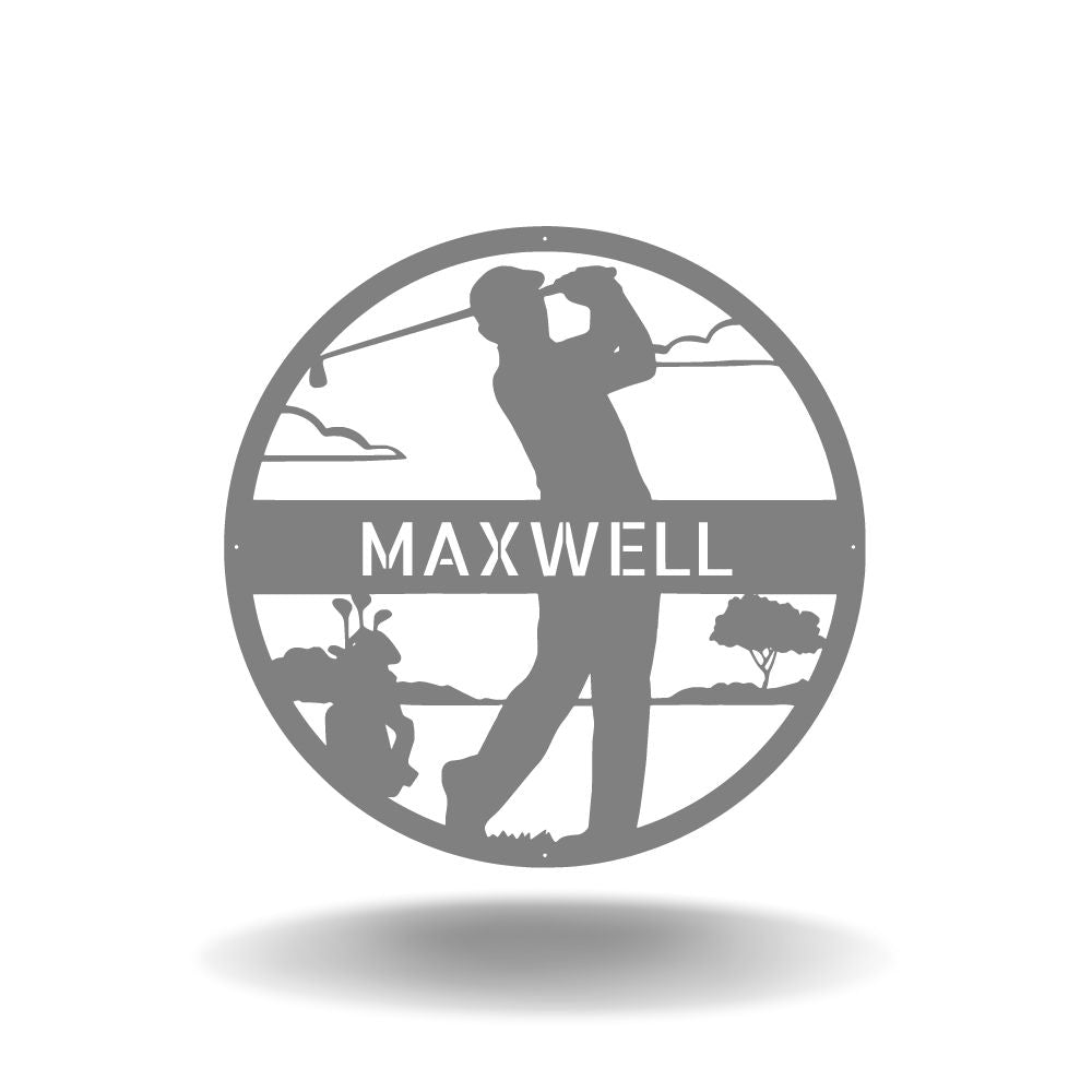 Personalized Golf Monogram Male - Metal Wall Art