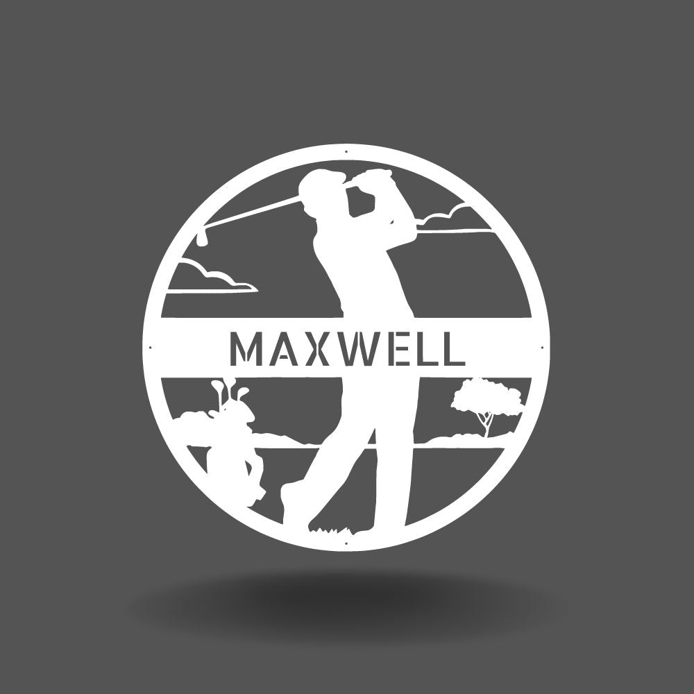 Personalized Golf Monogram Male - Metal Wall Art